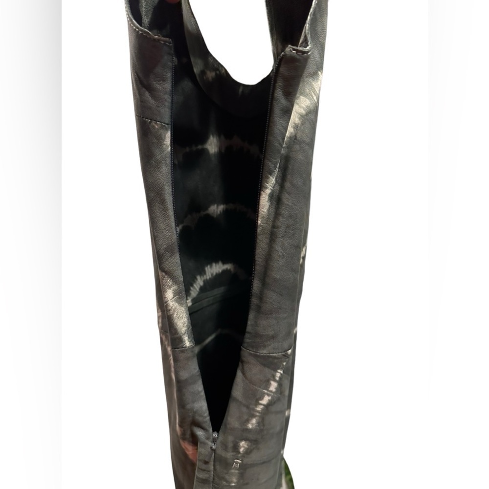 Tory Burch  Leather Dress Greystone  Shawna Tie-Dye Night Out Size 0 - Picture 6 of 16
